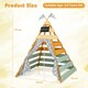 image 2 of COSTWAY Wooden Play Tent Indoor Kids Teepee Tent Triangle Hideaway Playhouse