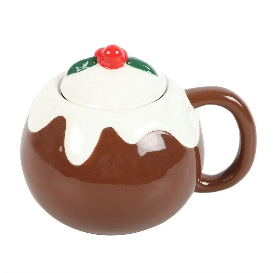 image 1 of Something Different Christmas Pudding Mug - Brown/White - One Size