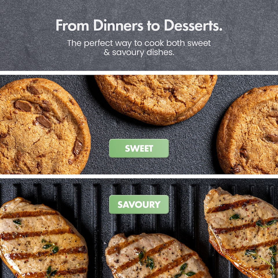 image 1 of VonShef Cast Iron Griddle Plate, Pre-Seasoned Non-Stick