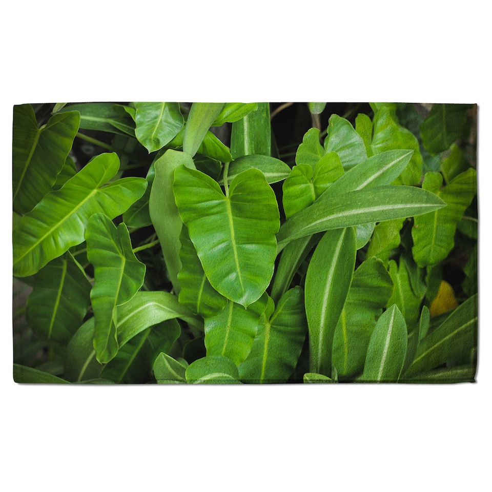 image 1 of Abstract background of dark green leaves Designer Bath Towel | Multi