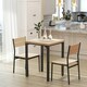 image 2 of HOMCOM 3 Pieces Compact Dining Table 2 Chairs Set Wooden Metal Legs Bistro Cafe Kitchen Breakfast Bar Home Furniture, Light Wood Grain