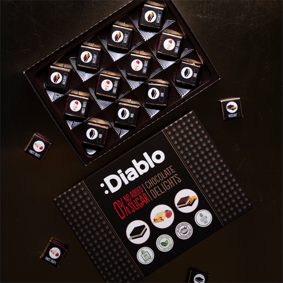 image 1 of Diablo No Added Sugar Chocolate Delights Selection Box 115g 3 Pack