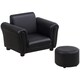 image 1 of HOMCOM Kids Sofa Set Toddler Chair Children Couch Seating Armchair w/ Footstool Black