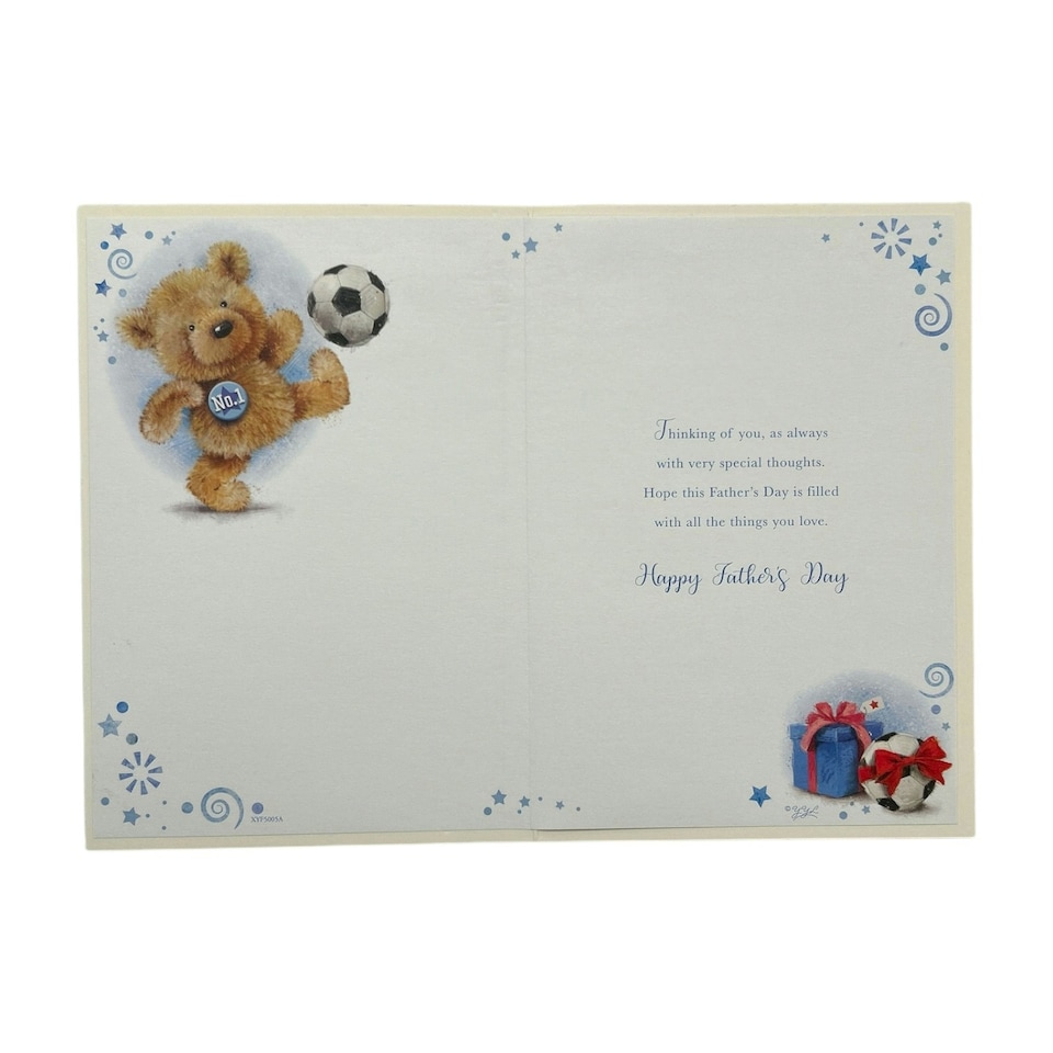 image 1 of To My Husband Teddy Playing Football Design Father's Day Card