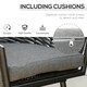 image 5 of Outsunny 3 PCS Patio Resin Wicker Hand Woven Bistro Set 2 Chairs 1 Coffee Table