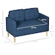 image 7 of HOMCOM Compact Loveseat Sofa 2 Seater Sofa with Storage and Wood Legs Blue