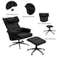 image 4 of Living and Home Faux Leather Swivel Armchair with Matching Footstool
