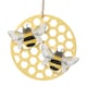 image 1 of Gisela Graham Wooden Bee & Honeycomb Hanging Decoration - Easter Tree Ornament