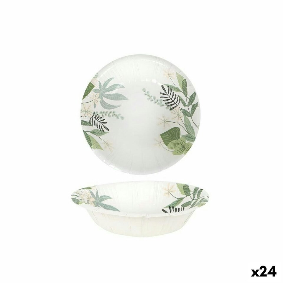 image 1 of Plate set Algon Disposable Cardboard Floral 6 Pieces 450 ml (24 Units) N/A