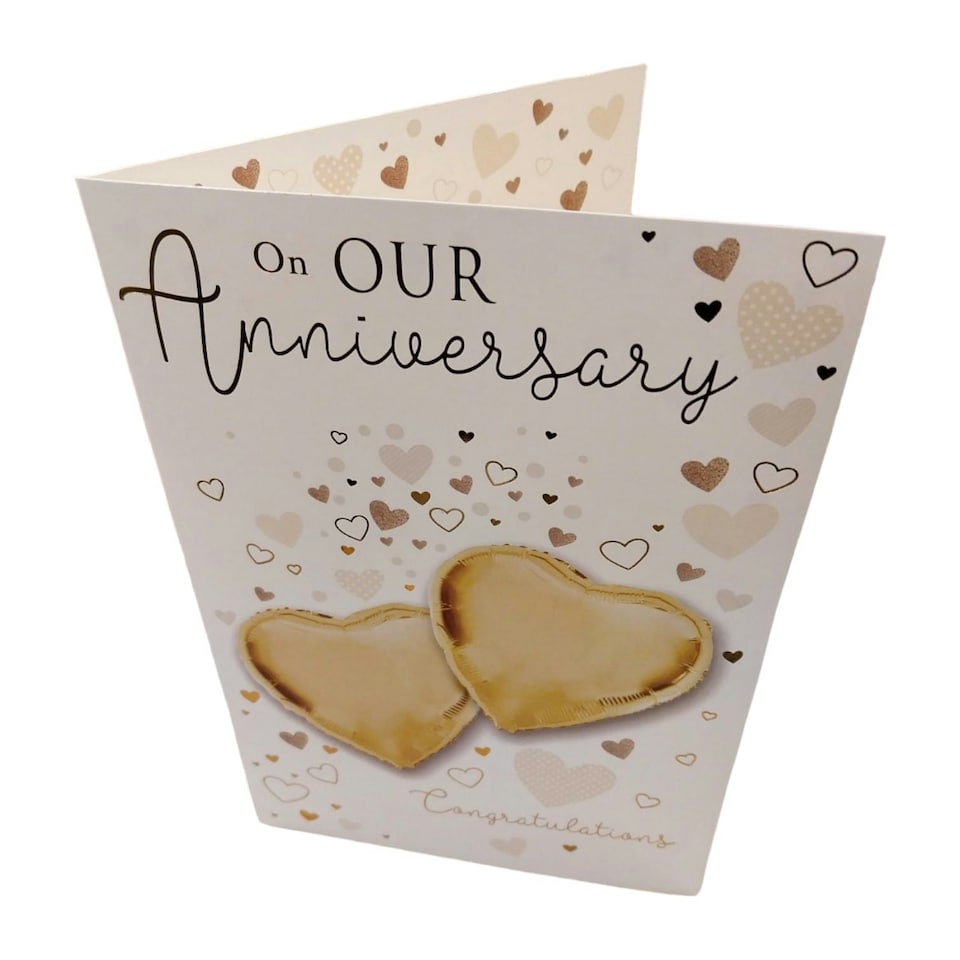image 1 of On our Anniversary Congratulations Balloon Boutique Greeting Card