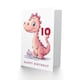 image 2 of Cute Pink Dinosaur Cartoon Kids Age 10 Year Child 10th Birthday Card