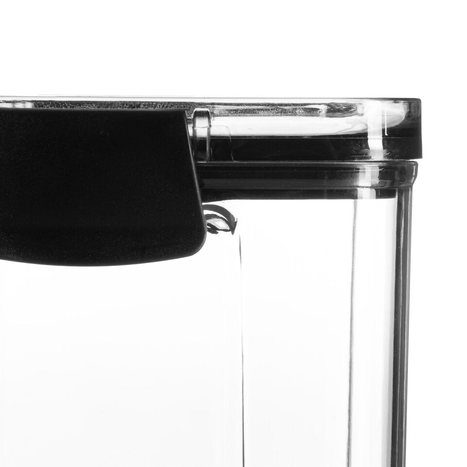 image 1 of Argon Tableware 6x Food Storage Containers - 460ml - Black Reusable Airtight Stackable Meal Prep Lunch Box with Clip-Lock Lid