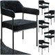 image 1 of Armchair Doe - durable fabric, black powder-coated legs, 120 kg load, 58 x 62 x 85 cm - Set of 6 Black | Woven Fabric Black/Black