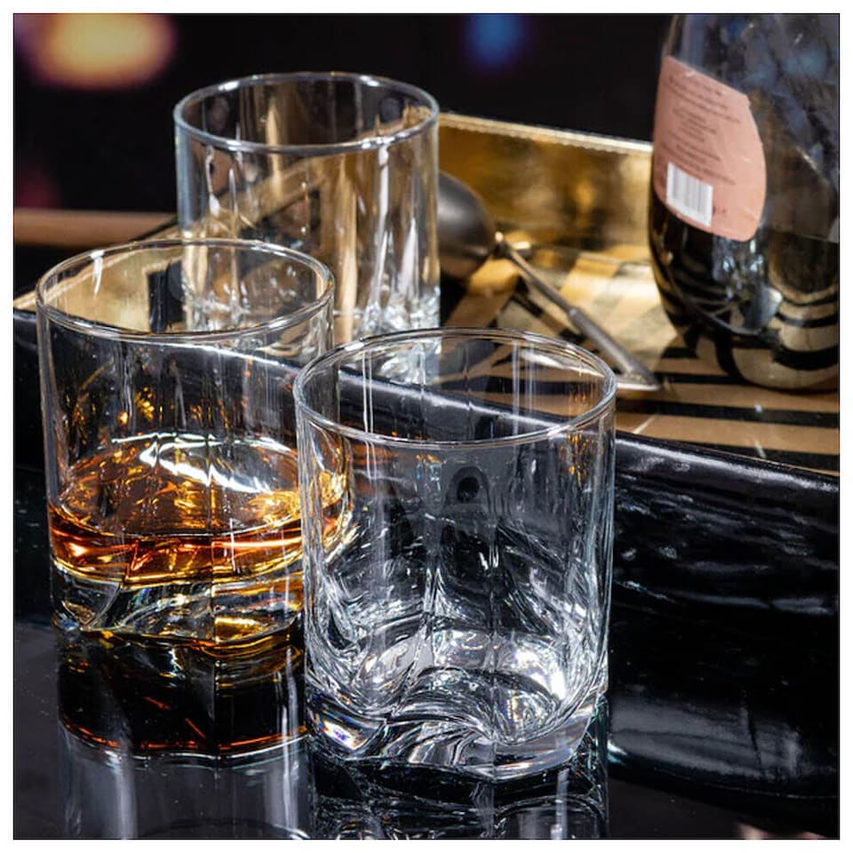 image 1 of 250ml Small Highball Tumbler Drinking Glasses, Ideal for Water, Whiskey, Juice, and Cocktails, Perfect for Home or Bar Use, Durable and Stylish Design, Clear Glass (Set of 6) | Clear | Whiskey Tumblers