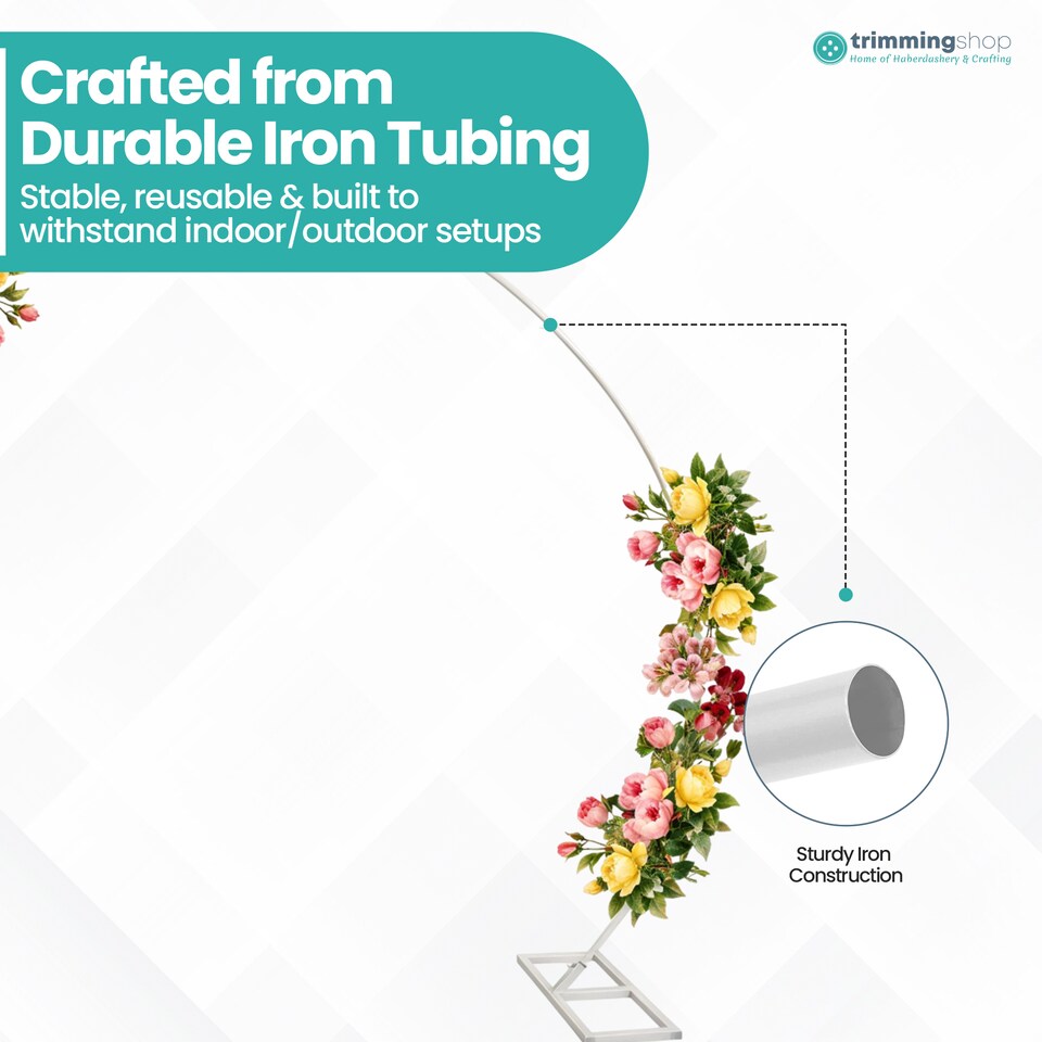 image 1 of Round Arch Stand Party Background Decoration, Garden Arbors - 260x220cm