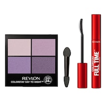Revlon Day-to-Night Eye Essentials Set ColorStay Eyeshadow Quad & Full Time Mascara
