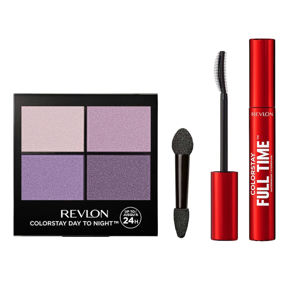 image 1 of Revlon Day-to-Night Eye Essentials Set ColorStay Eyeshadow Quad & Full Time Mascara