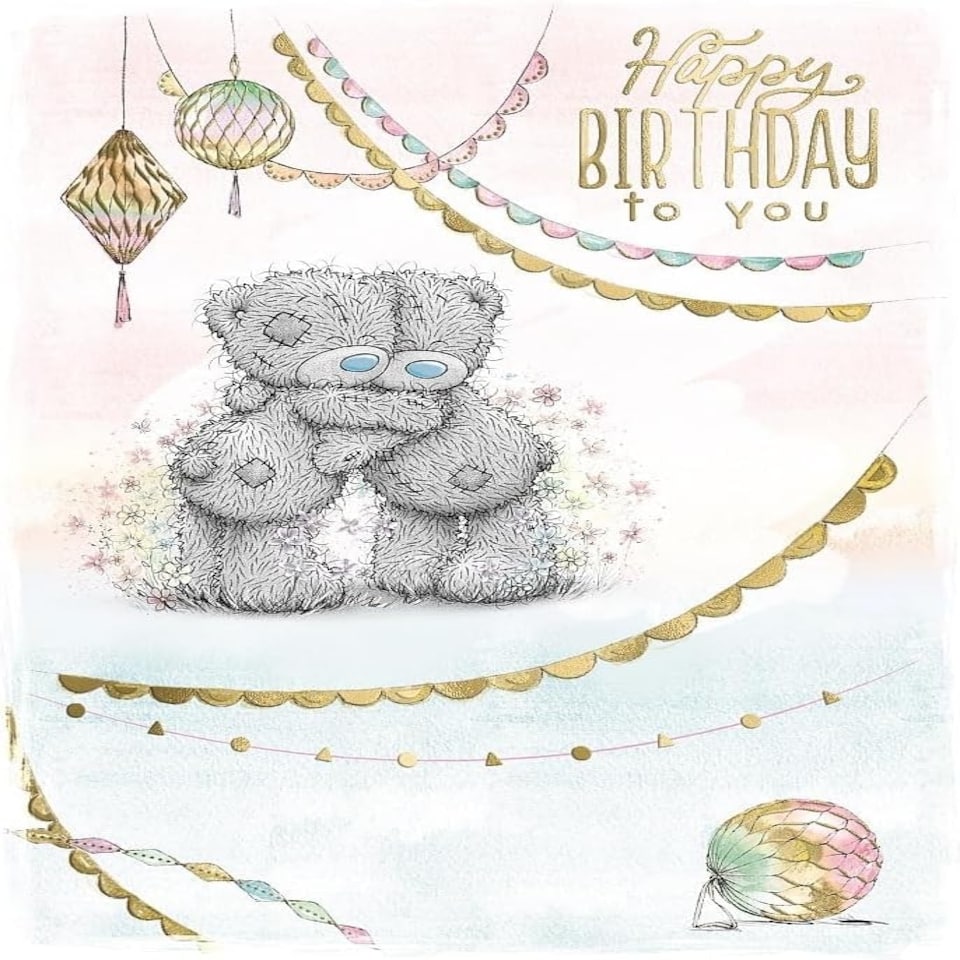 image 1 of Bear And Balloons Birthday Card