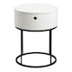 image 2 of Polo Round Bedside Table in White and Black