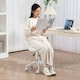 image 9 of HOMCOM Armless Heart Desk Chair, Makeup Vanity Chair for Home, White White