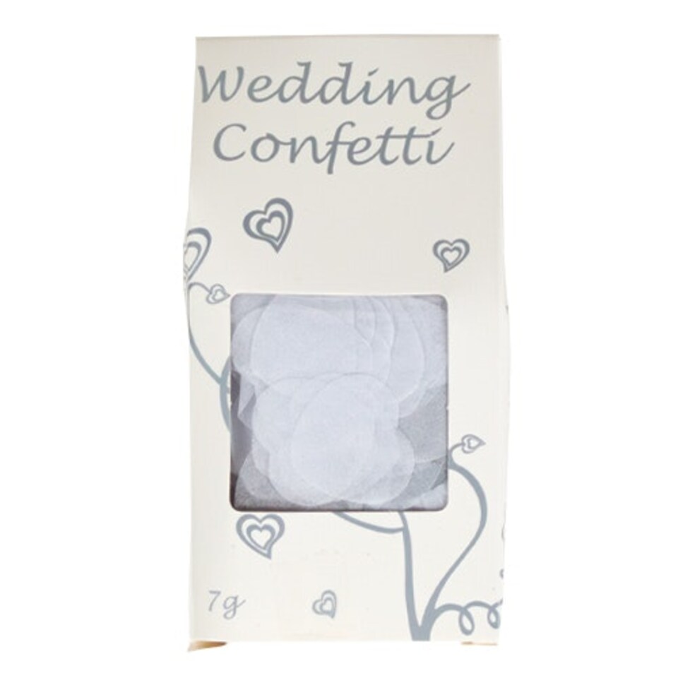 image 1 of Metallic Silver And White Heart Shape Biodegradable Wedding Paper Confetti 7g