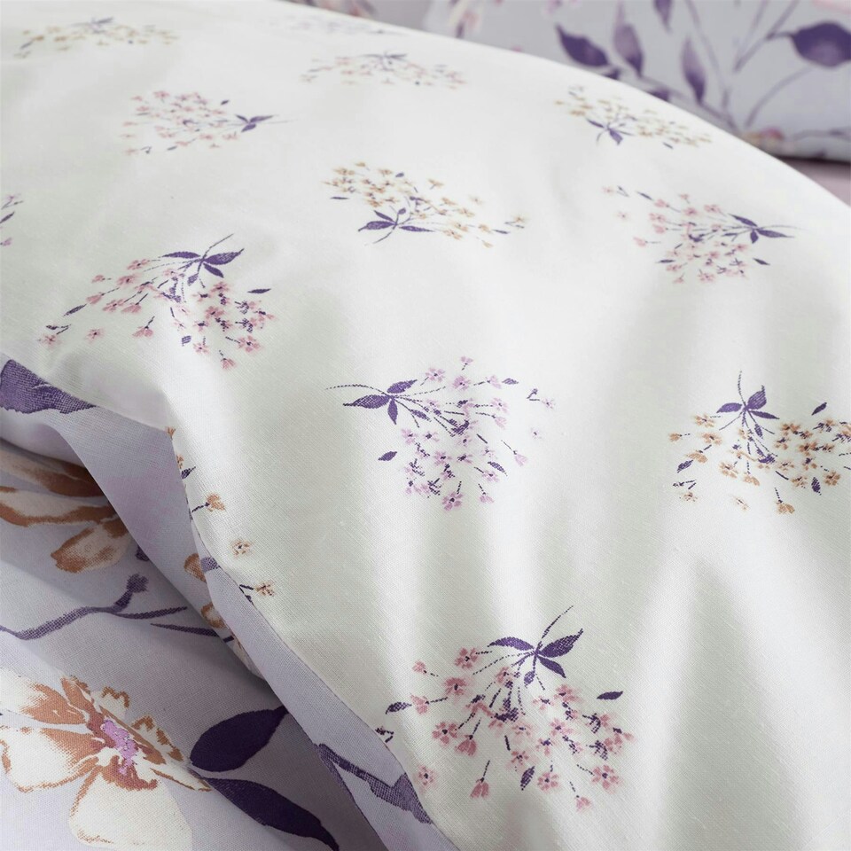 image 1 of Catherine Lansfield Isadora Floral Lilac Duvet Cover Set Purple | King