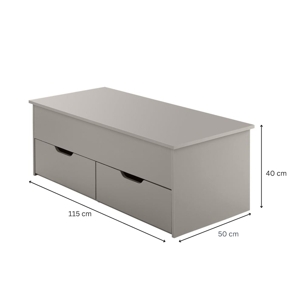image 1 of Wooden Coffee Table With Lift Up Top and 2 Large Storage Drawers Bruges | Grey