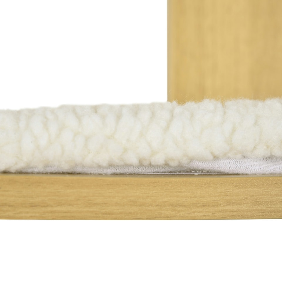 image 1 of PawHut Cat Wall Furniture 4-Layer Wall Mounted Shelf with Cushions Oak Tone