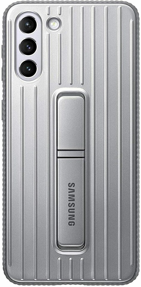 image 1 of Samsung Galaxy S21 Plus Silver Protective Standing Cover EF-RG996CJEGWW