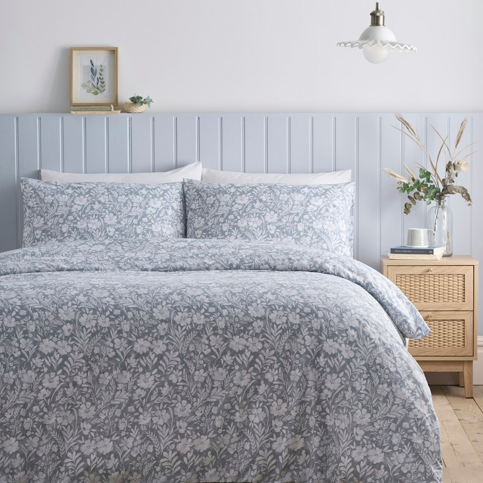 image 1 of Olivia Duvet Cover Set Pillowcase Grey Grey Super King Grey | Super King