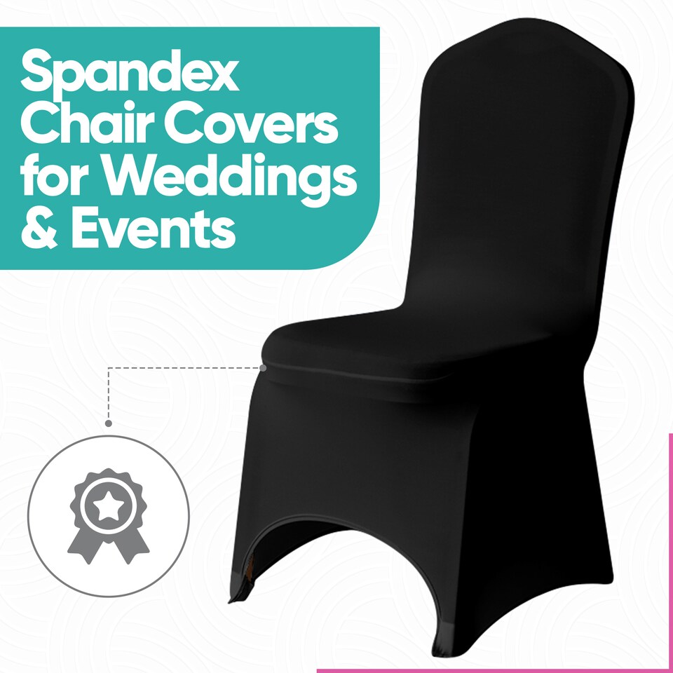 image 1 of 220GSM Black Spandex Chair Cover Stretch Fabric, Premium Quality Slipcovers