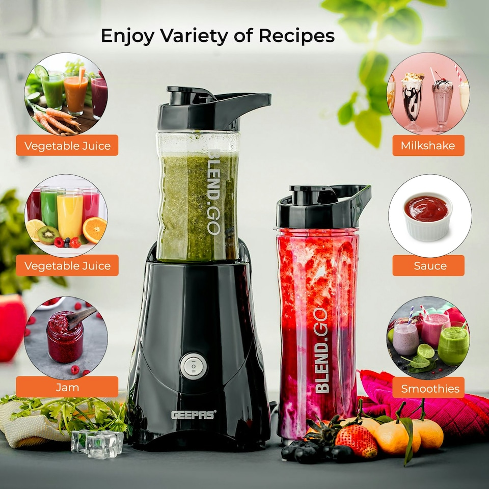 image 1 of GEEPAS 300W Personal Blender Smoothie Milkshake Maker Black