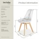 image 6 of Dining Chairs Frederikke - padded, ergonomic shape, wooden legs - Set of 8 White
