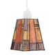 image 5 of Art Deco Tiffany Glass Pendant Shade with Orange and Amber Panels