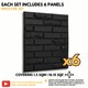 image 2 of NOVECRAFTO Brick Effect 3D Wall Panels – 6 Sheets Covering 1.5m² | 16.15ft² Interior Cladding Set | Urban Brick Design – Each Panel 50x50cm Urban Brick Black