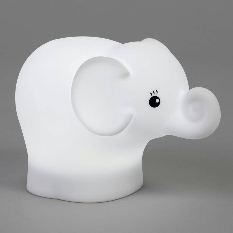 image 1 of BHS Glow Kid's LED Elephant Table Lamp, White | White | White