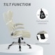 image 4 of Vinsetto Fabric Office Desk Chair w/ Adjustable Height Tilt Function Beige | Cream | White accents | One Size