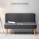 image 5 of HOMCOM Linen-Feel Double Sofa w/ Wood Frame Padding Back, Dark Grey