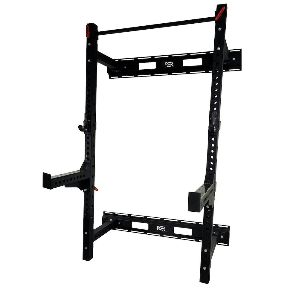 image 1 of Folding Wall Mounted Squat Rack with Spotters
