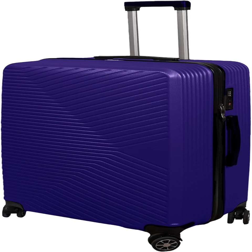 image 1 of Lightweight Navy Hard Shell ABS Suitcase Set Luggage Travel Trolley Set of 3 Cabin Cases