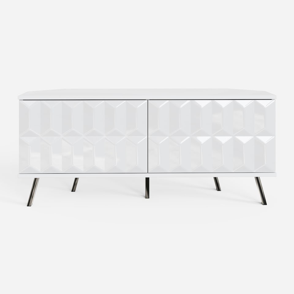 image 1 of Frank Olsen Elevate 1200 Corner Tv Cabinet White | White
