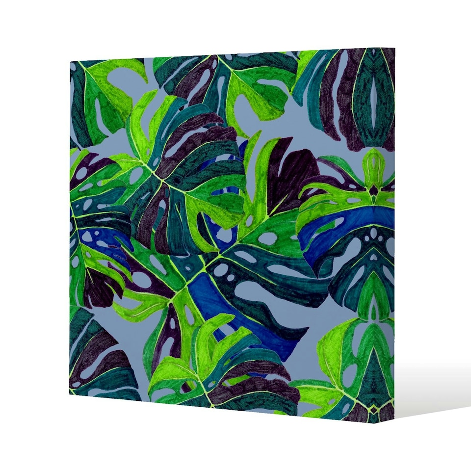 image 1 of hand drawn exotic plants (Canvas Print) 46 x 46 x 4cm