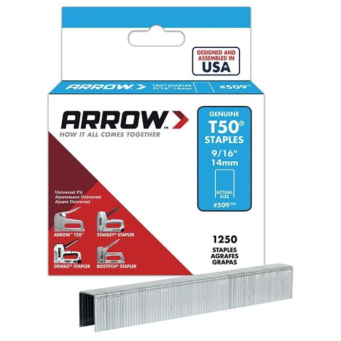 Arrow T50 Staples 14mm 9/16'' 1250pk - One Colour - One Size
