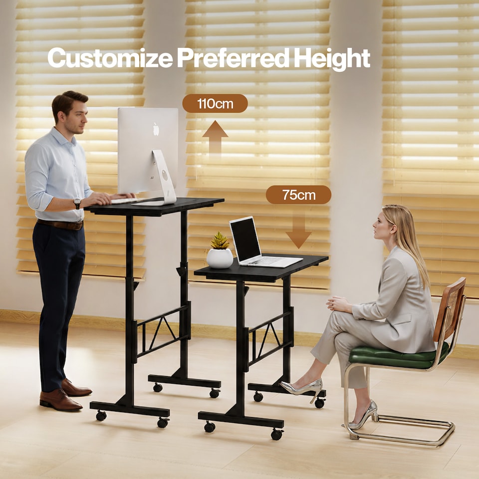 image 1 of Levede Height Adjustable Standing Desk Office Workstation for PC Laptop