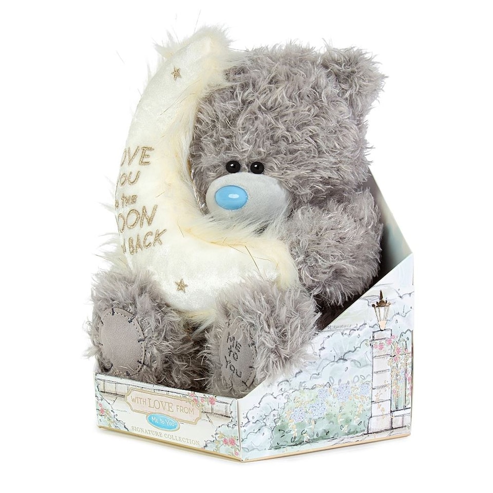 image 1 of Me to You Tatty Teddy 'Love You To The Moon And Back' 19cm High Presented On Premium Gift Plinth Signature Collection
