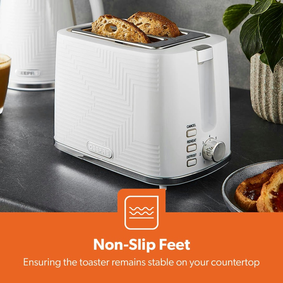 image 1 of GEEPAS Opus 2 Slice Toaster with 7 Level Browning Control, 900W | White