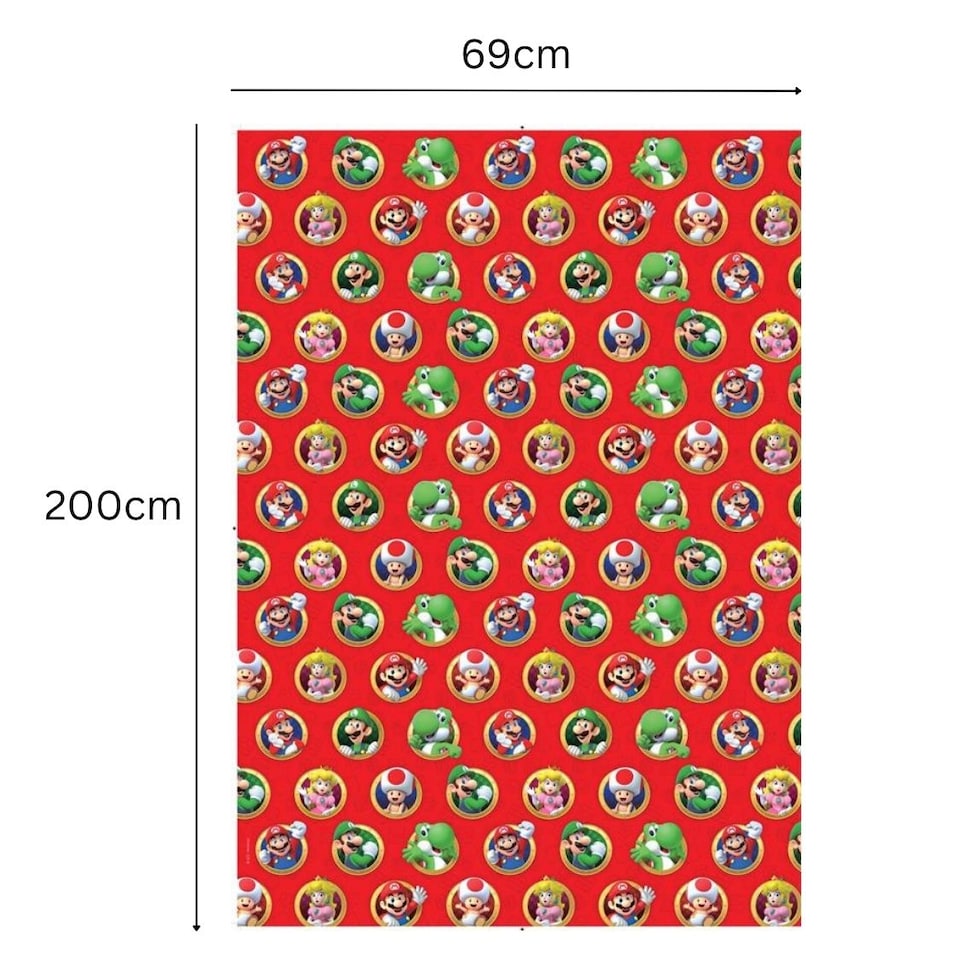 image 1 of Super Mario Gift Wrap Roll 2m