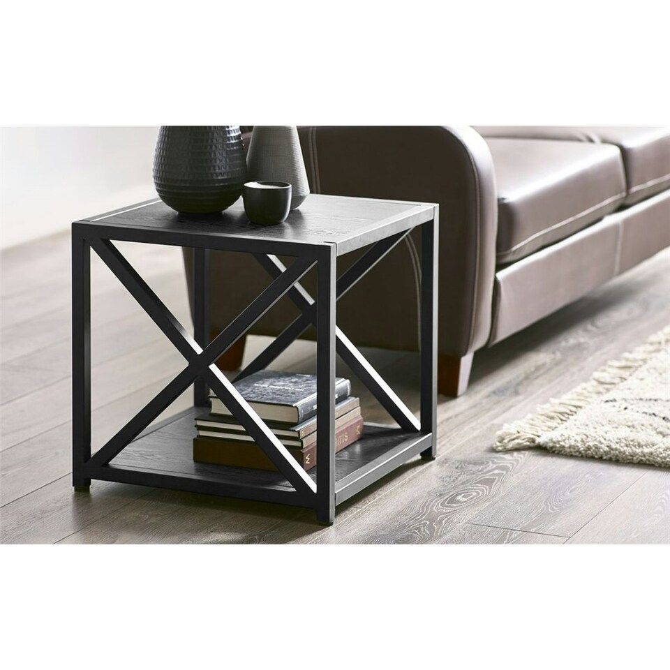 image 1 of Premium Stylish Black Ash Lamp Table Black