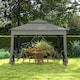 image 8 of Outsunny Garden Folding Tent Heavy Duty Pop Up Gazebo for Party Dark Grey