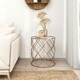 image 6 of COSTWAY Set of 2 Stackable Round Coffee Table W/Mirrored Top Yellow